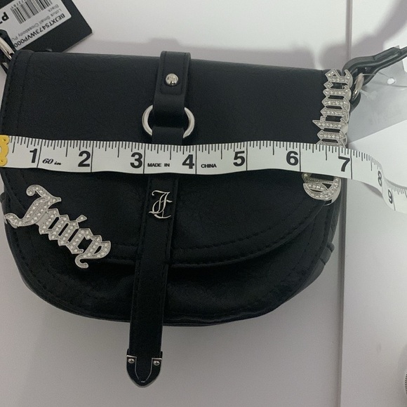 JUICY COUTURE LOTUS BLACK CROSSBODY NEW WITH TAGS ADJUSTABLE SHOULDER STRAPS - Picture 5 of 8